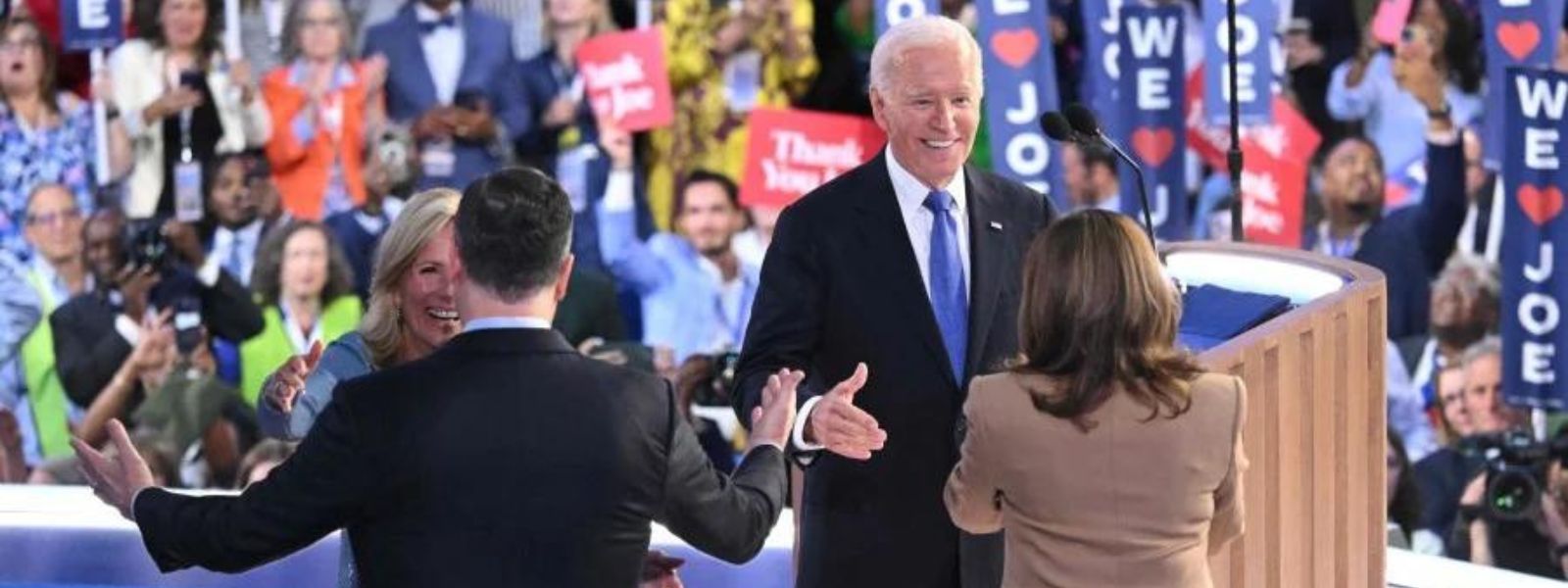 Biden cements Harris as leader in emotional speech